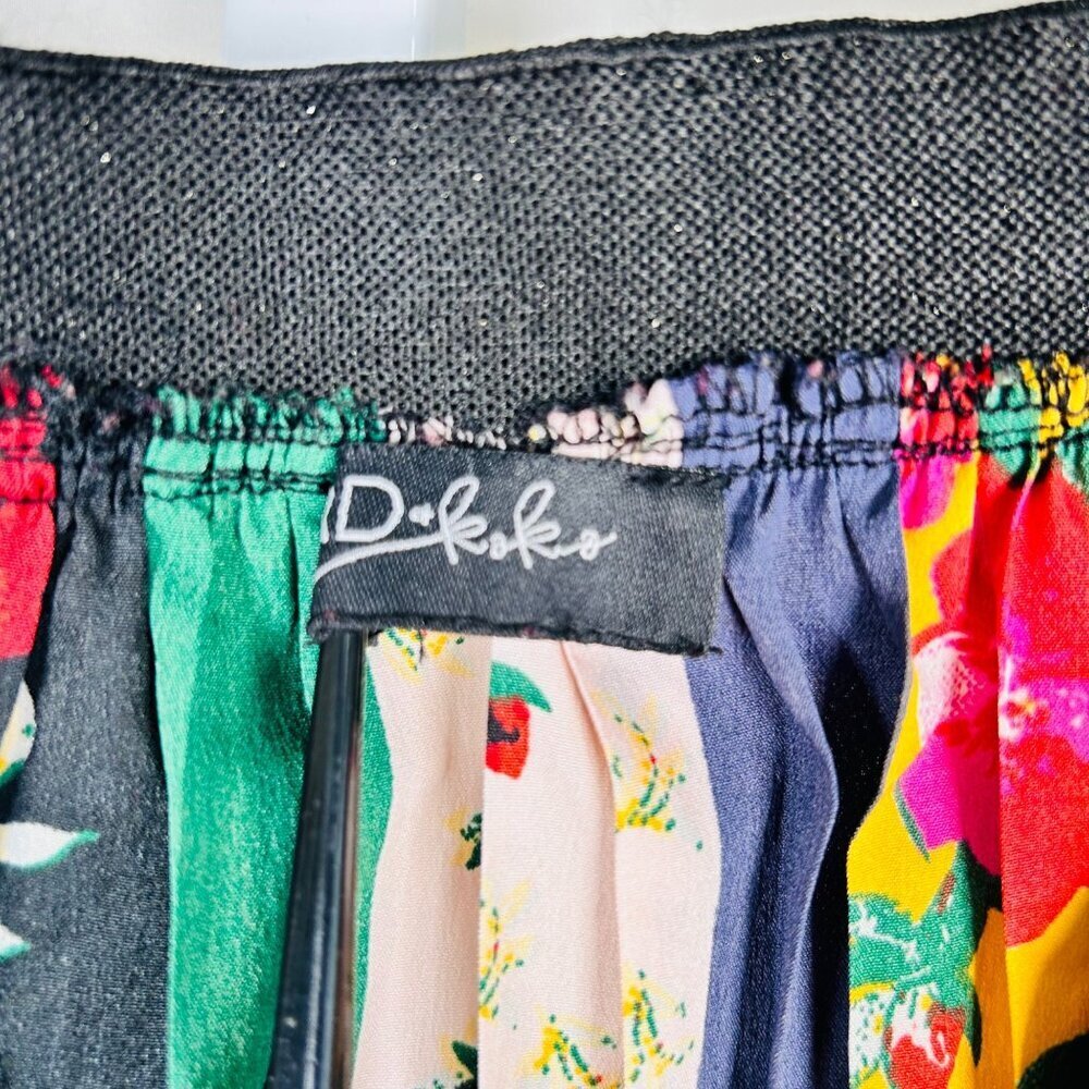 Multicolor Patchwork Pleated Midi Skirt Boho Flor… - image 6